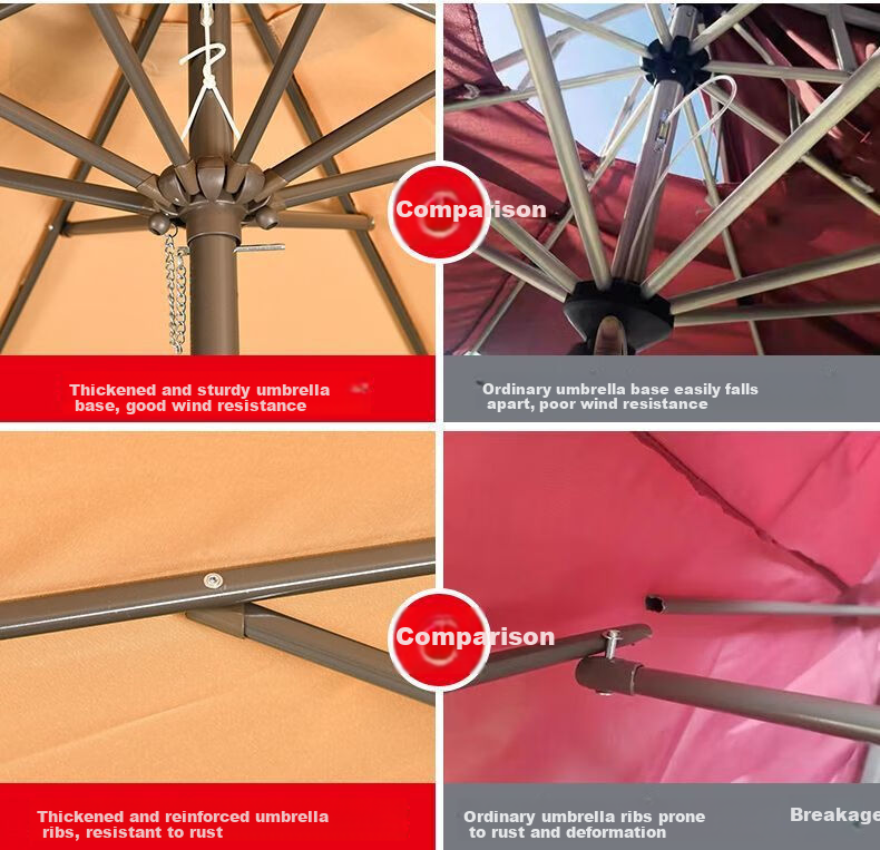 Qiu Chen Outdoor Sunshade Umbrella Camping Patio Market Outdoor Large Sun Umbrella Center Pole Umbrella Popular Garden Folding Shop Umbrella 4