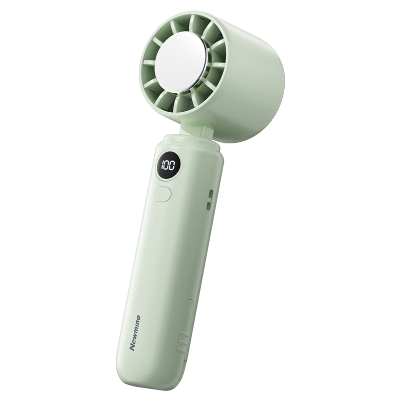 Newmine Mini Handheld Fan Portable Foldable Desktop Fan Dual-use Small Electric Fan Green