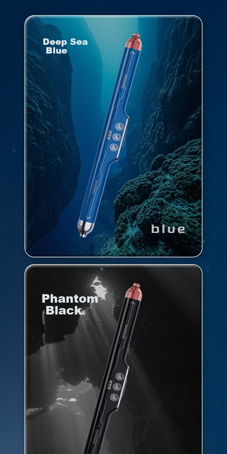 Yuji Phantom Submarine Gel Pen Dual-Color Brush Pen Deep Sea Space Creative High-Value Ins Style Student Retractable Quick-Dry Smooth Ballpoint Pen Light Blue 4