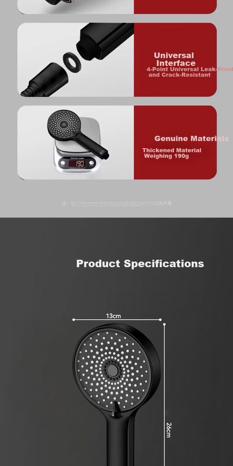 Del 28-Year Brand High-Pressure Shower Head Bathroom Large Water Flow Handheld Showerhead 335 Model 11
