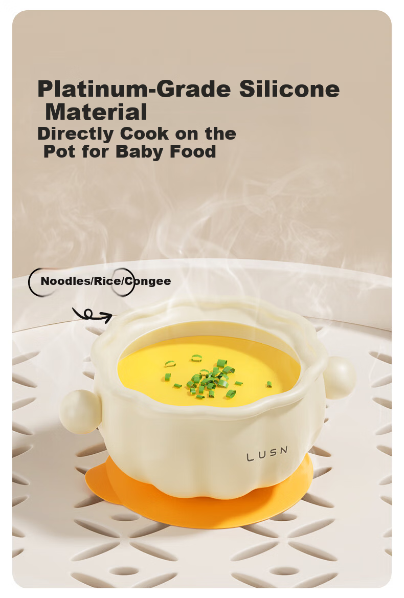 Rushan Baby Self-Feeding Training Spoon Set Toddler Tableware Curved Spoon with Lunch Box 5
