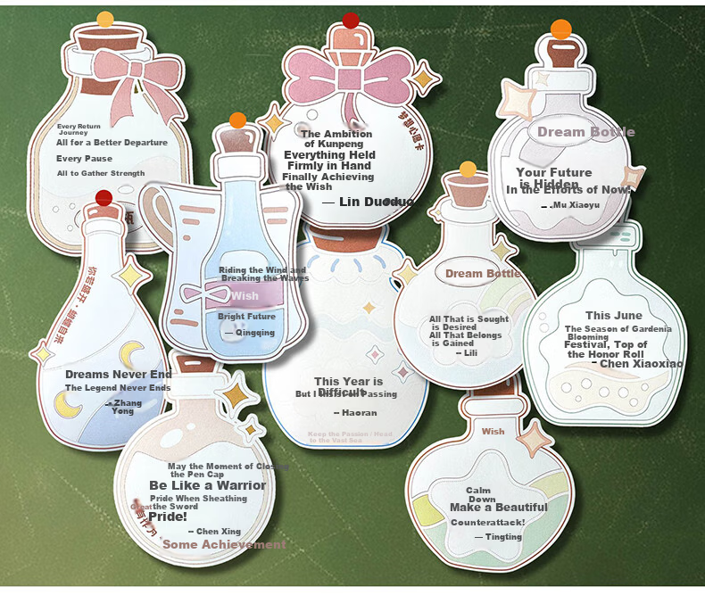 Dailuotang Wish Bottle Wish Cards Classroom Decoration Goal Cards Class Culture Wall Decoration High School Entrance Exam Study Goal Inspirational Cards Back to School Senior Classroom Culture Decorat 2