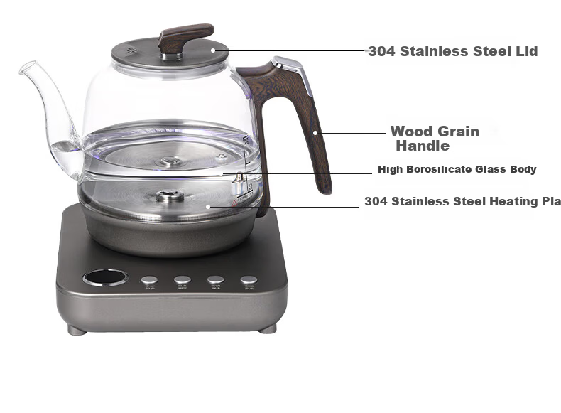 Biooner Fully Automatic Water Filling Electric Kettle Glass Kettle 1L Tea Table Integrated Tea Table Tea Set Water Pump Electric Tea Stove RY-D8 2