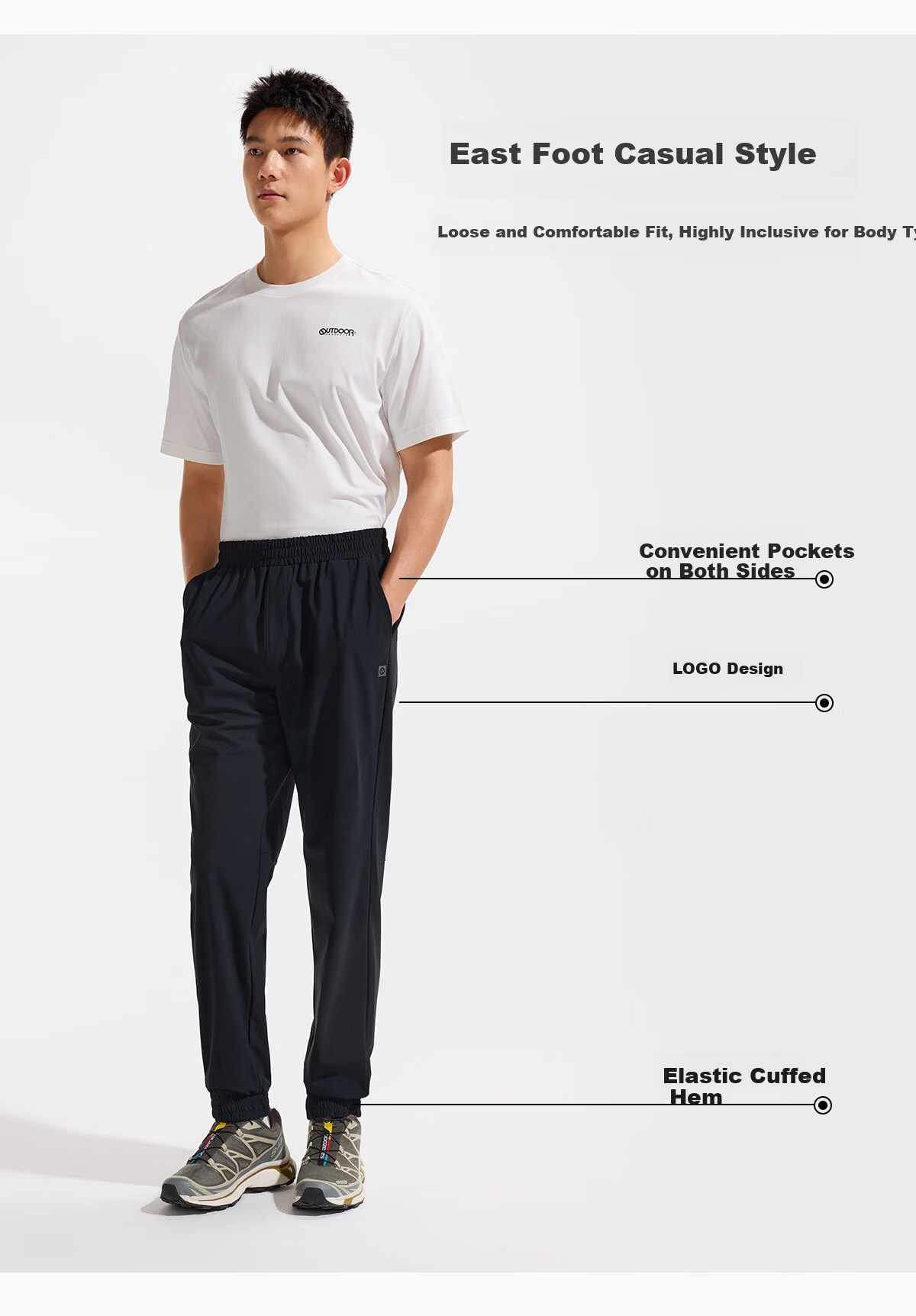 OUTDOOR PRODUCTS Men's Lightweight Breathable Cooling Casual Pants Stretch Sports Pants OFCK621357 Smoked Gray XL Spring/Summer 2026 6