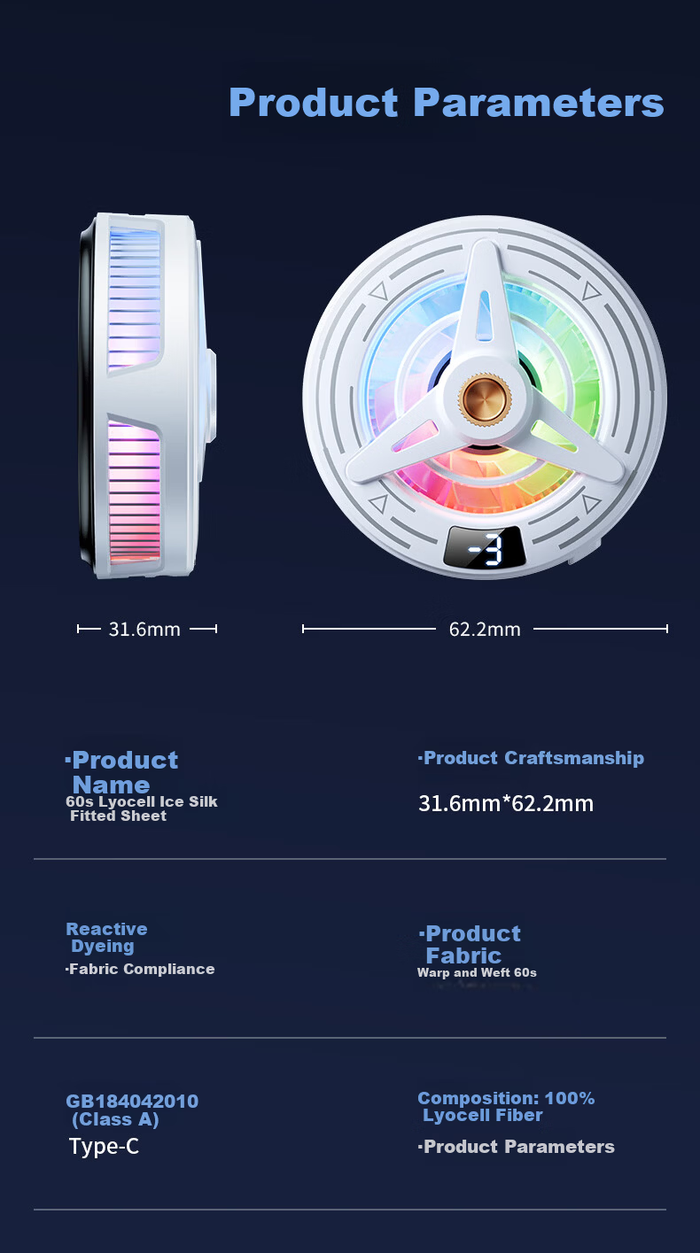 JIAHUACAI Gaming Grade Magnetic Semiconductor Cooler RGB Lighting 3-Level Temperature Control Live Streaming Phone Cooler 16