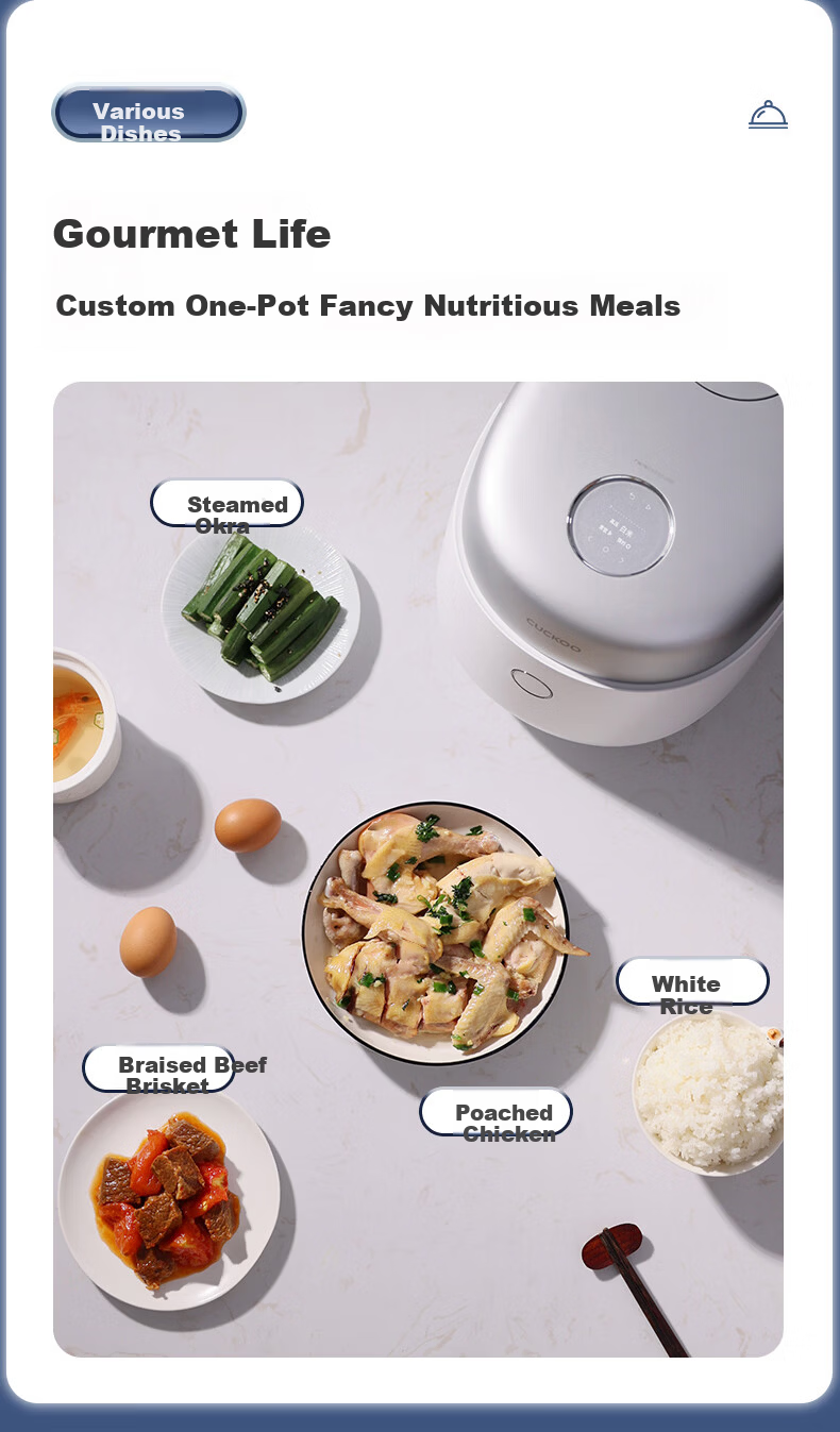 CUCKOO Price Protection 618 Electric Rice Cooker Korean Imported Noise Reduction Double Pressure IH Heating Smart Voice Non-stick 2.8L 1-3 Person CRP-NHTR0611FW 8