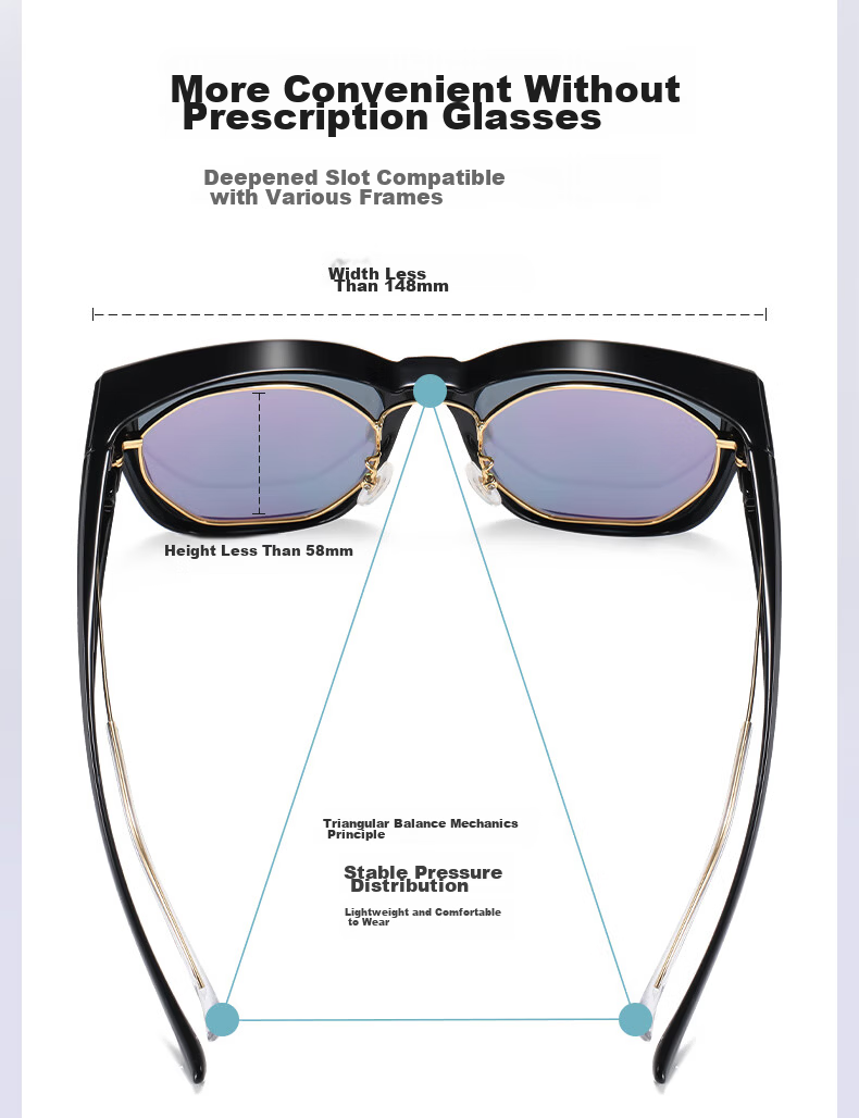 HLA Polarized Clip-On Sunglasses for Myopia Glasses UV Protection Driving Unisex 057 5