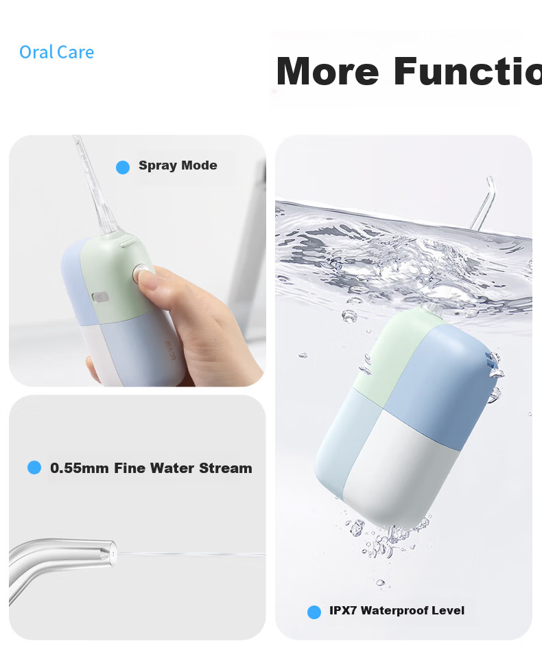 Bayer [618 Lowest Price Sale] Professional Portable Handheld Ultrasonic Water Flosser Teeth Cleaning Device Set (M4+V6 Ocean Blue Dream) 6