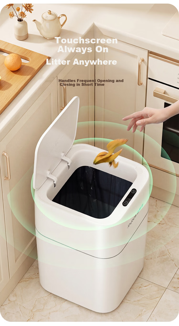Jiabangshou Smart Sensor Trash Can 9.3L Large Covered Household Living Room Bedroom Kitchen Bathroom Office 4