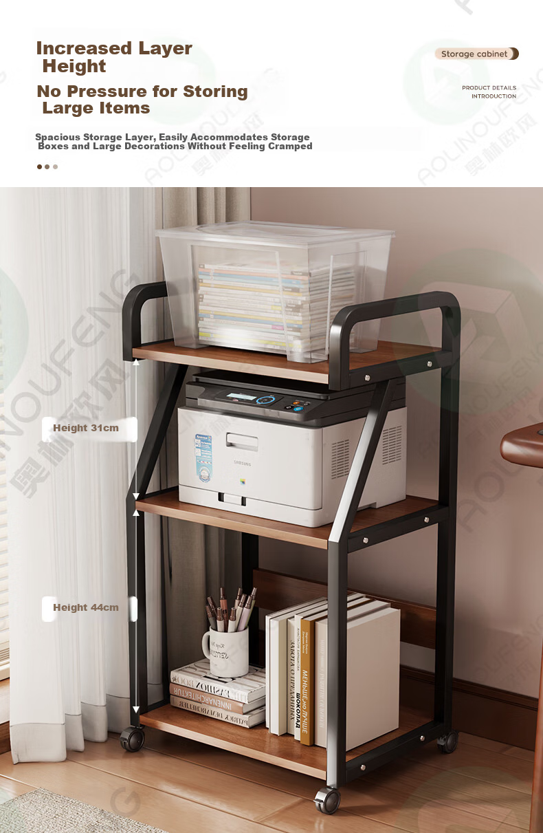 Olynp Wind Floor Storage Rack Printer Stand Multi-layer Mobile Storage Shelf Simple Host Rack 7