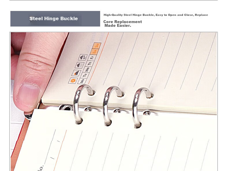 Chaoyou [Best Seller] A5 Business Loose-Leaf Notebook Simple Detachable 6-Hole Refill Office Meeting Notes A5 Black 001 6