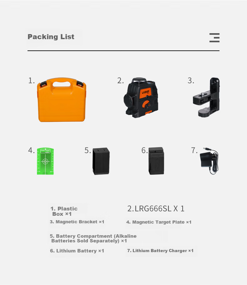 LAiSAi 3*360° Green Laser Level 12-Line Horizontal Strong Light 3D Wall Projection Laser Kit 5