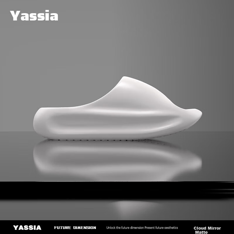 Yasuo Cloud Mirror Unisex Couple Summer Sports Outdoor Height-Increasing Pearl White Slippers Size 38-39