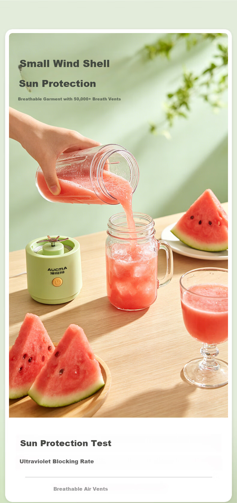 AUCMA New Dual-Cup Juicer Large Capacity Portable Juicer Fruit and Vegetable Juice Maker Household 380ml Baby Food Blender Easy to Clean SZ76GS2 8