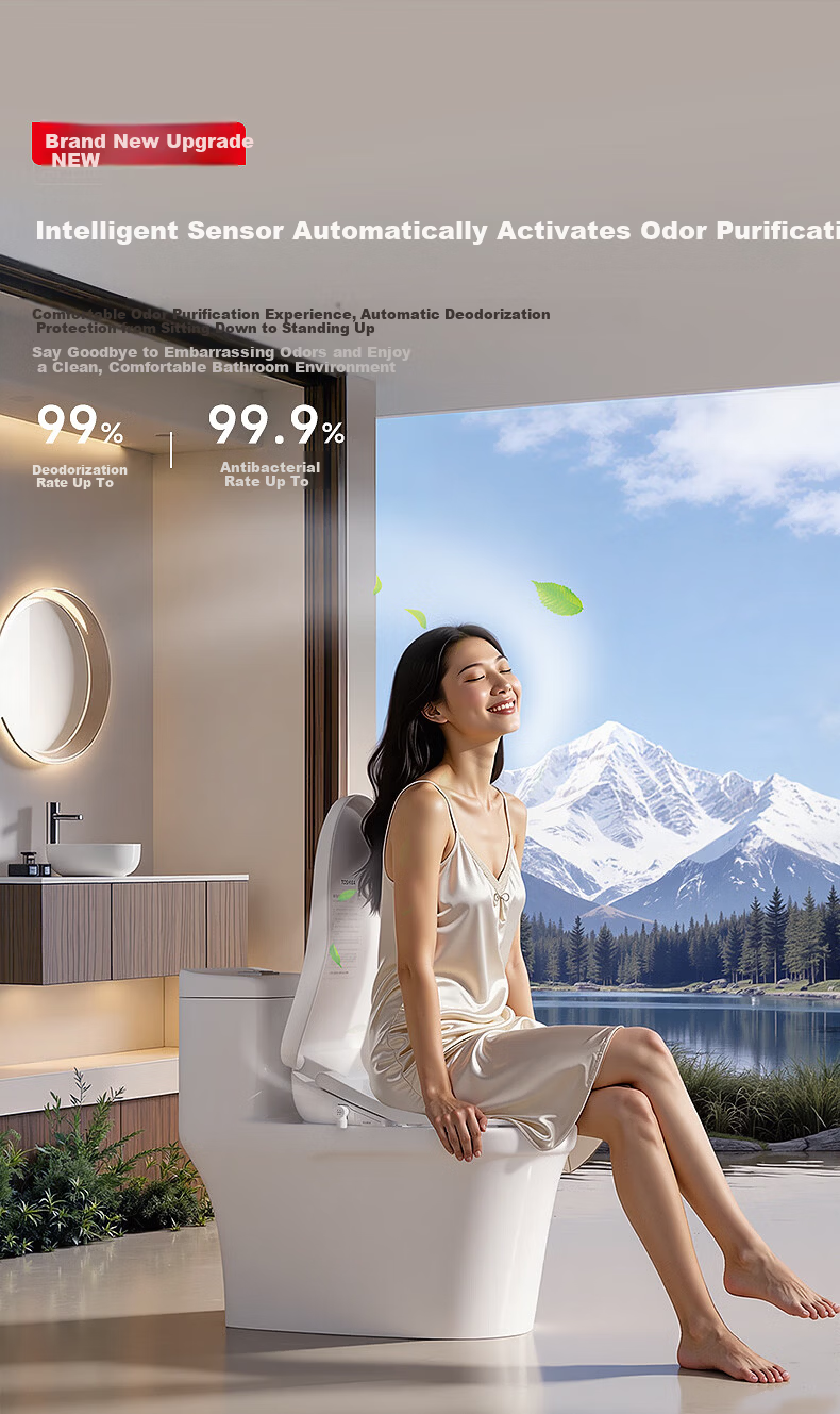 TOSHIBA Smart Toilet Seat Full Automatic Cleaning Heating Drying Platinum Deodorization 0.1s Instant Hot Water T300 4