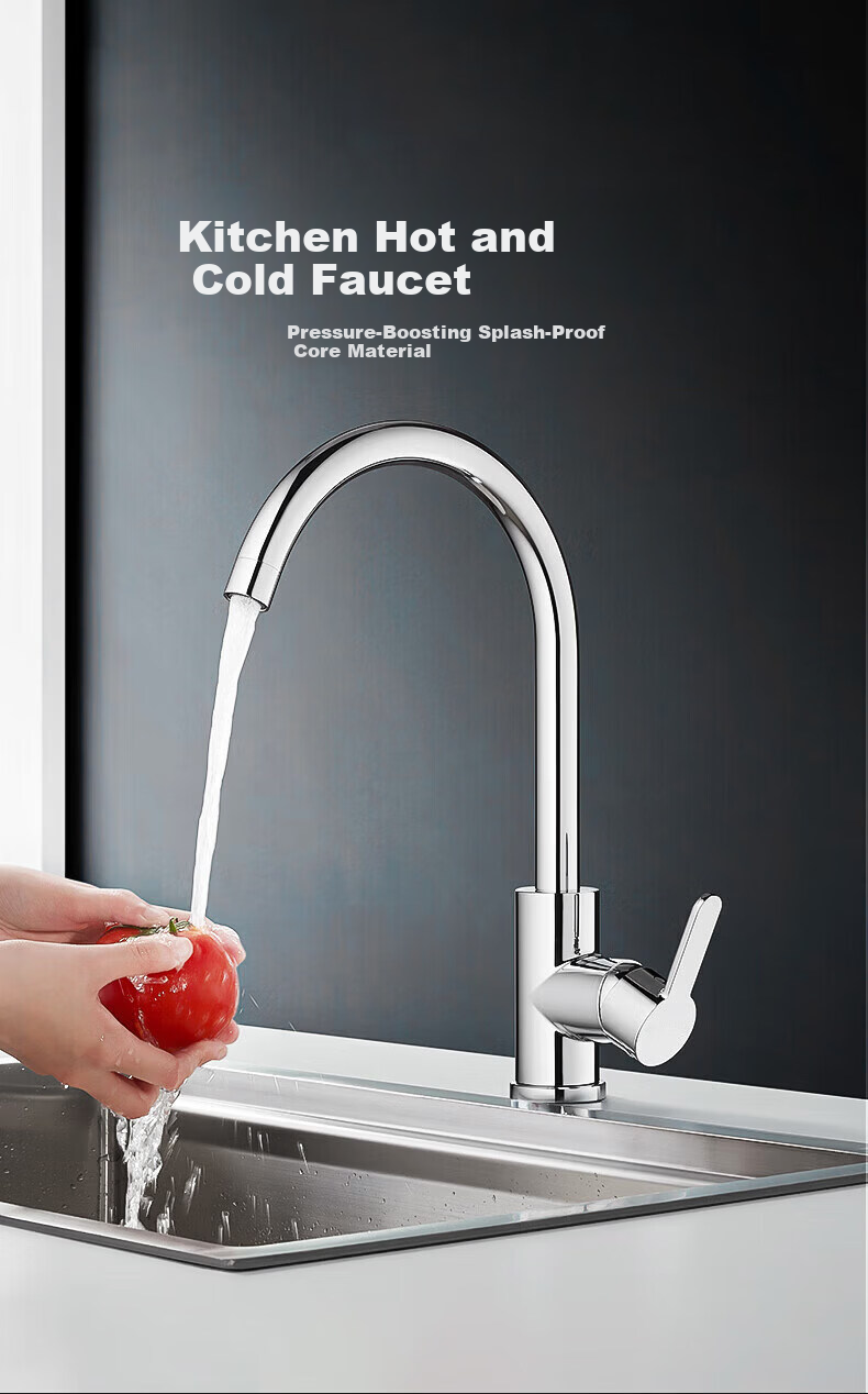 Denwalk [Germany] Kitchen Faucet Hot and Cold Two-in-One Stainless Steel Sink Faucet 2