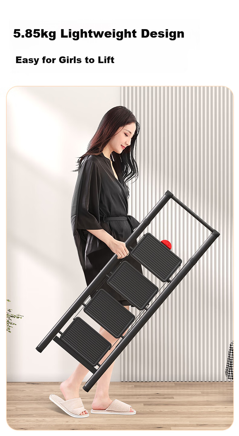 Aopeng Household Ladder Three-Step Folding Ladder Indoor Multifunctional Staircase Thickened A-Frame Single-Side Engineering Ladder 9