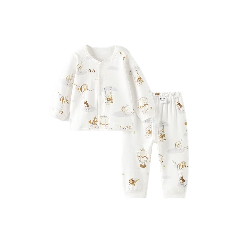 TONGTAI Baby Autumn Cotton Underwear Set Spring and Autumn Pure Cotton Infant Clothes Children's Thermal Underwear Green 73cm