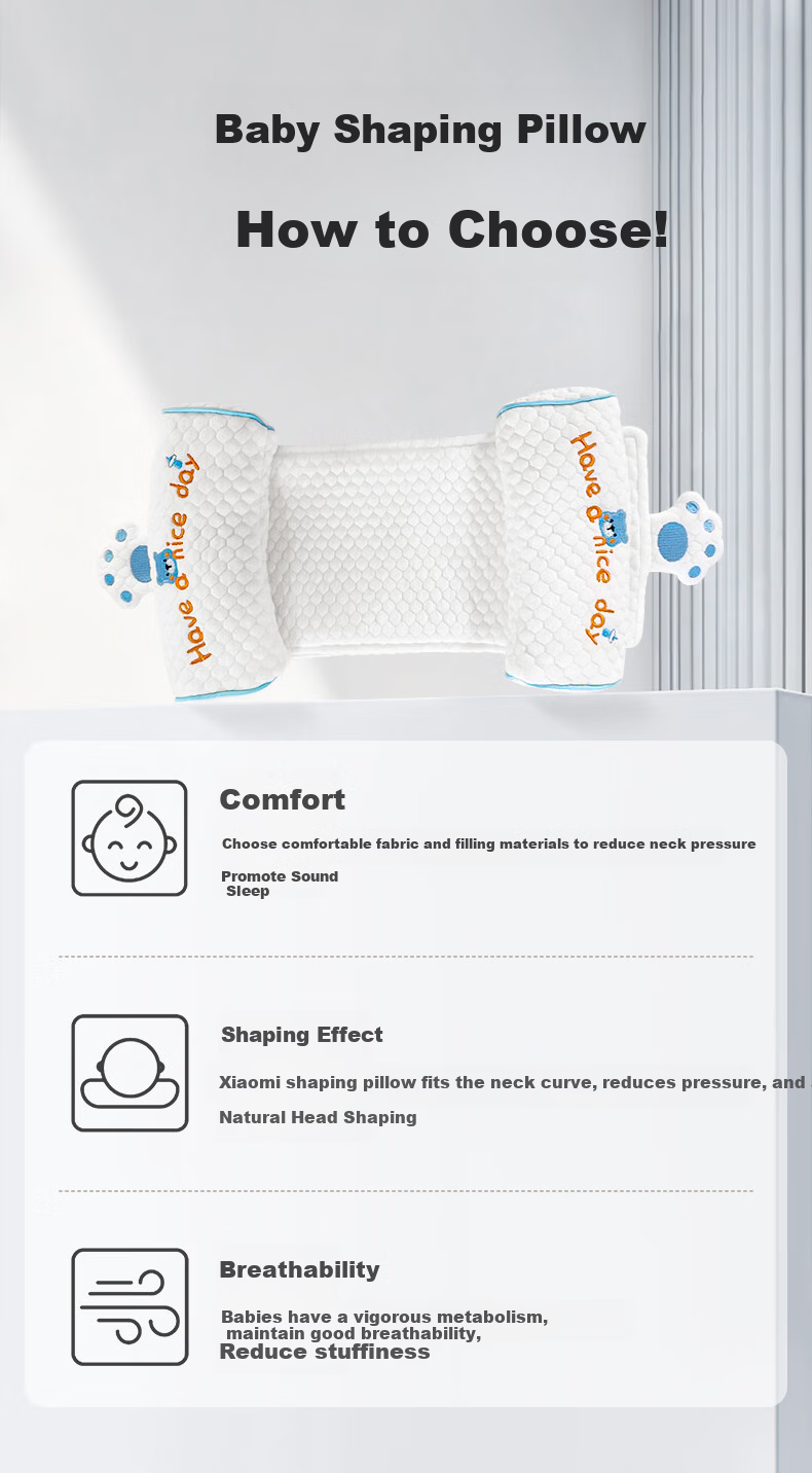 Ipoosi Baby Millet Shaping Pillow 0-6 Months Round Head Sleep Anti-Flat Head Removable Washable Newborn Adjustable Pillow 2