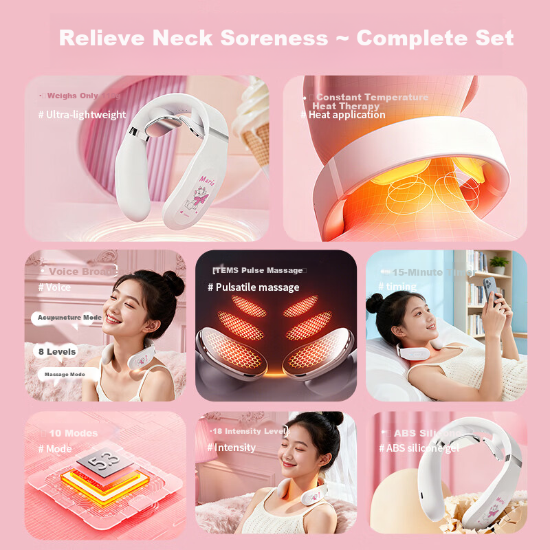 Disney Marie Cat Cervical Massager Neck and Shoulder Massager Neck Care Device Gift for Girls Children's Day Graduation Birthday Practical Gift