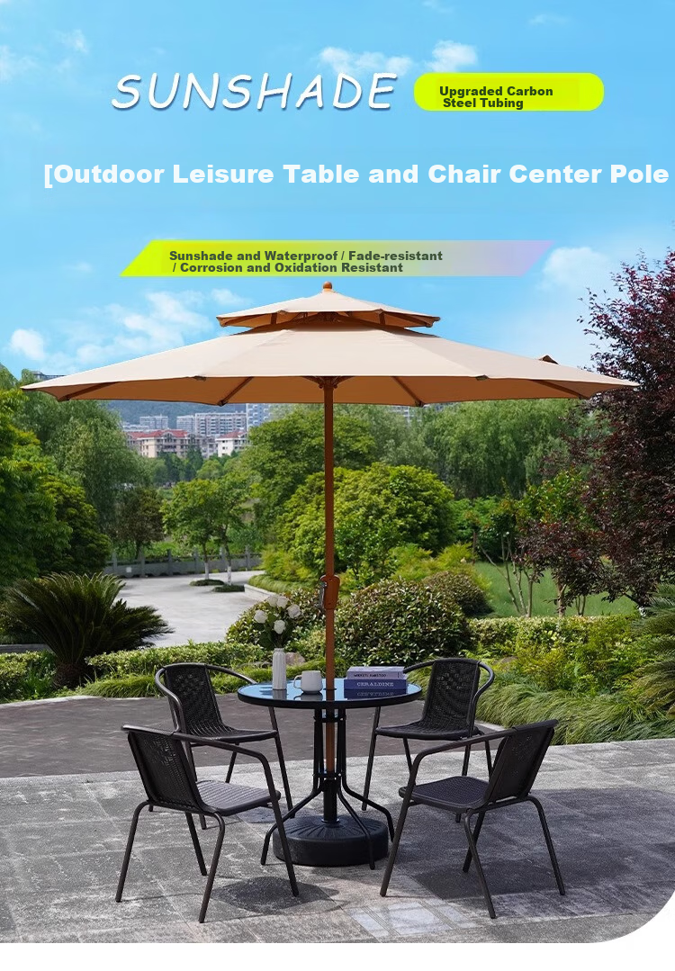 Qiyinge Outdoor Sunshade Umbrella Patio Parasol Terrace Balcony Market Large Sun Umbrella Villa Garden Outdoor Roman Umbrella 2