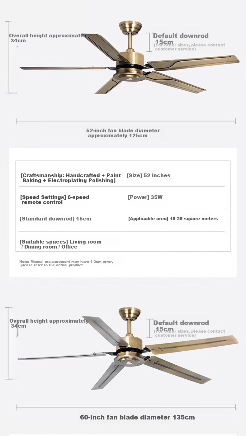 AUX Ceiling Fan Light Integrated Inverter High Wind Quiet Fan Lamp Living Room Ceiling Light 13