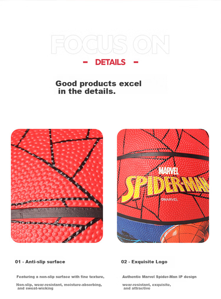 Disney Toy Ball Children's Size 5 Youth Boys Gift Rubber Basketball - Spider-Man Series 7