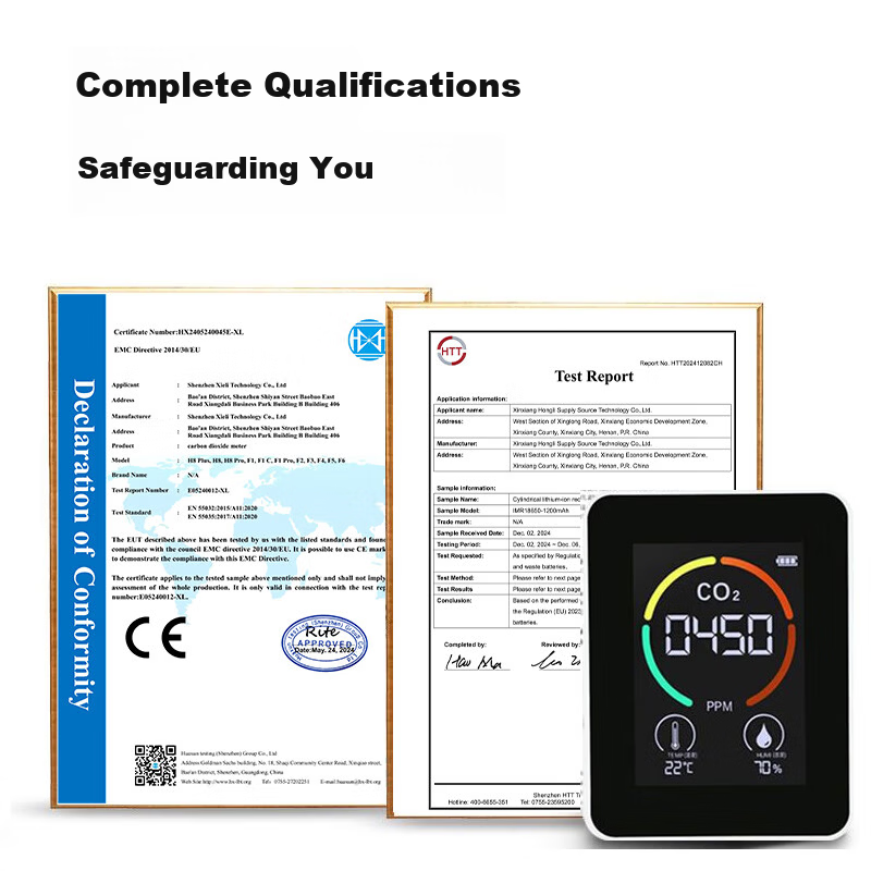 Zhugu CO2 Concentration Detector High-Precision 3-in-1 Greenhouse Classroom Air Quality Monitor
