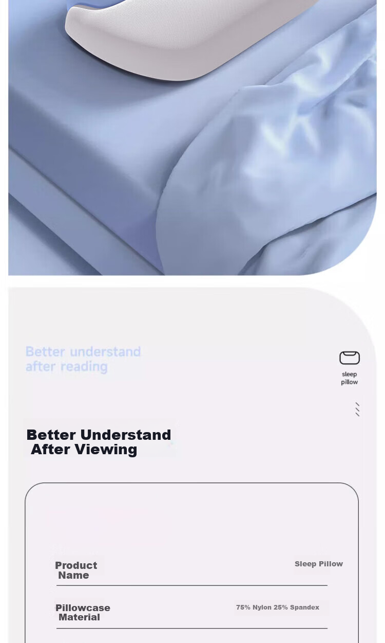 Jingyan Memory Foam Pillow Cervical Support Sleep Aid Slow Rebound Deep Sleep Pillow for Adults 14