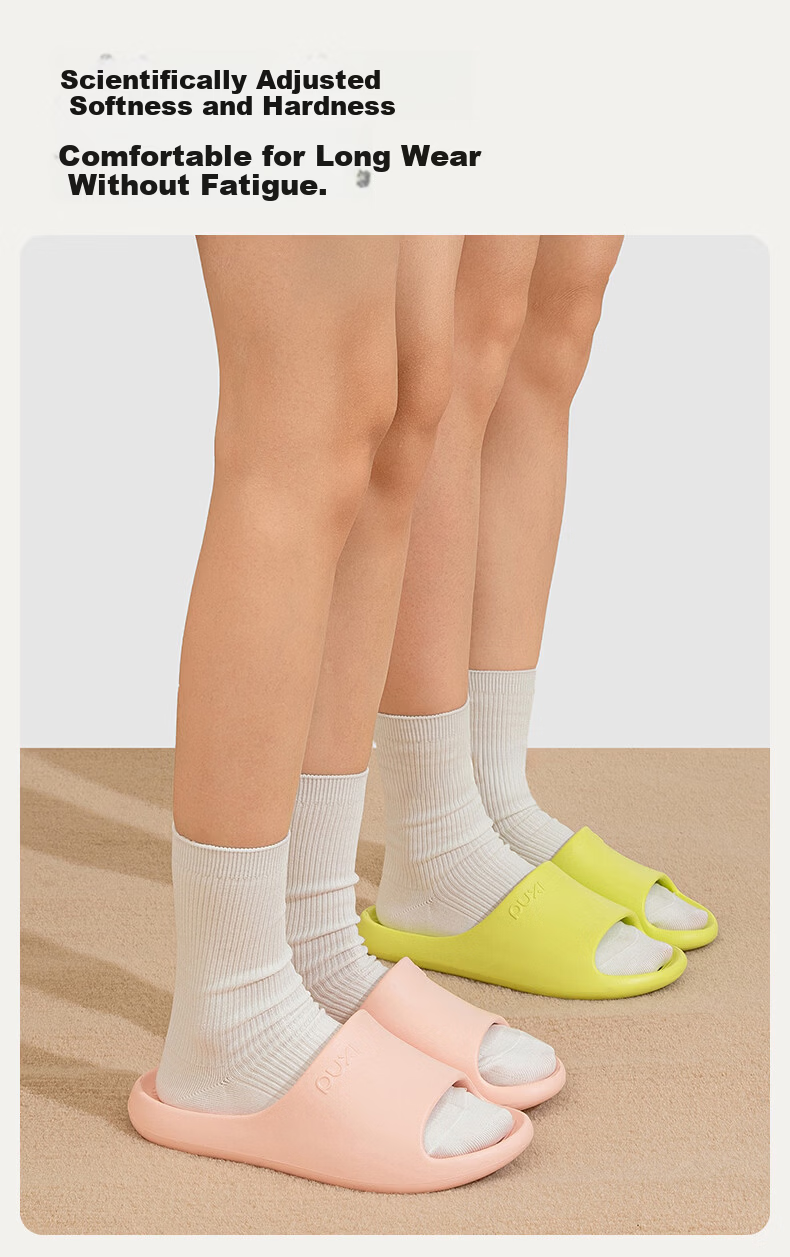Puxi Wave-Breaking Slip-On Bathroom Non-Slip Water-Draining Shower Quick-Dry Slippers Star Moon White Size 35-36 5