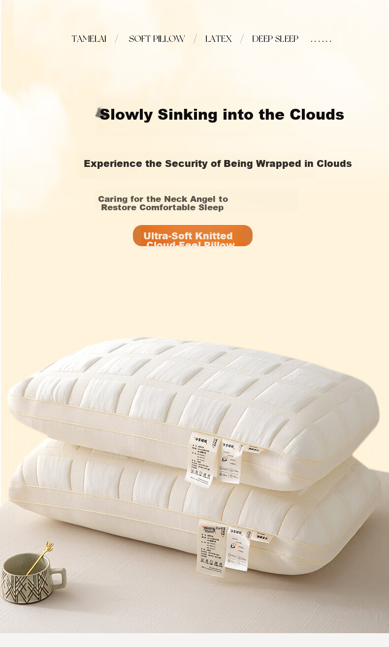 J.Sir High Pillow Deep Sleep Pillow Core Non-Collapsing Non-Deforming Cotton Neck Support Single Pillow for Hotel and Home Use 1