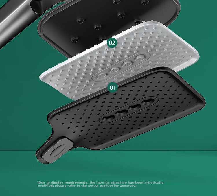Jiayun [New German Style] Adjustable Rotatable Pressurized Shower Head with Switch High-Pressure Water Flow 13