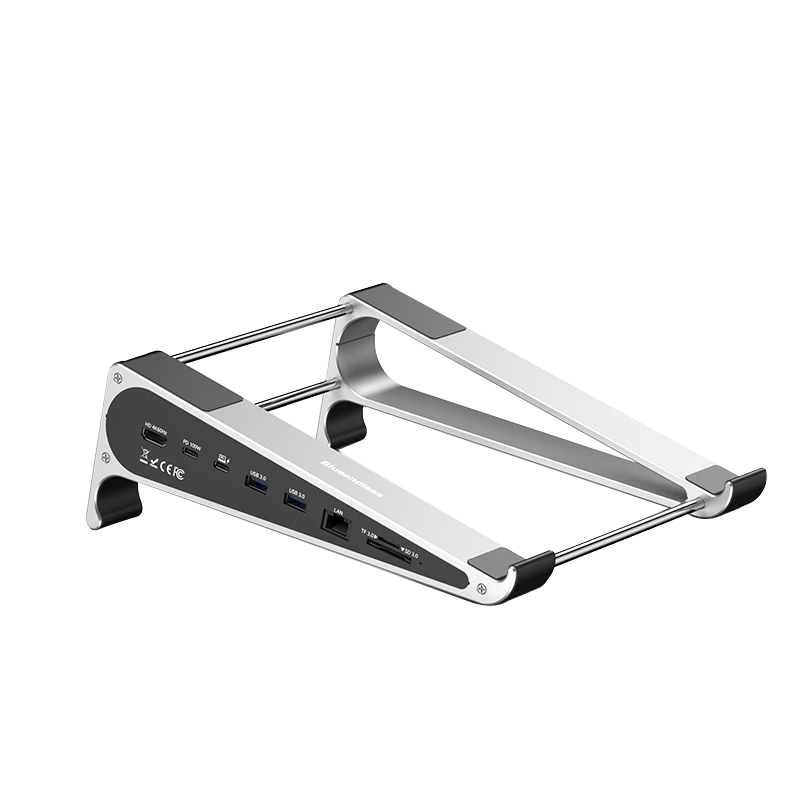 Lanshuo Laptop Tablet Type-C Docking Station Stand Desktop Computer Riser for 13-18 Inch Laptops 7-Port Support Stand [HDMI 2.0 + Ethernet]
