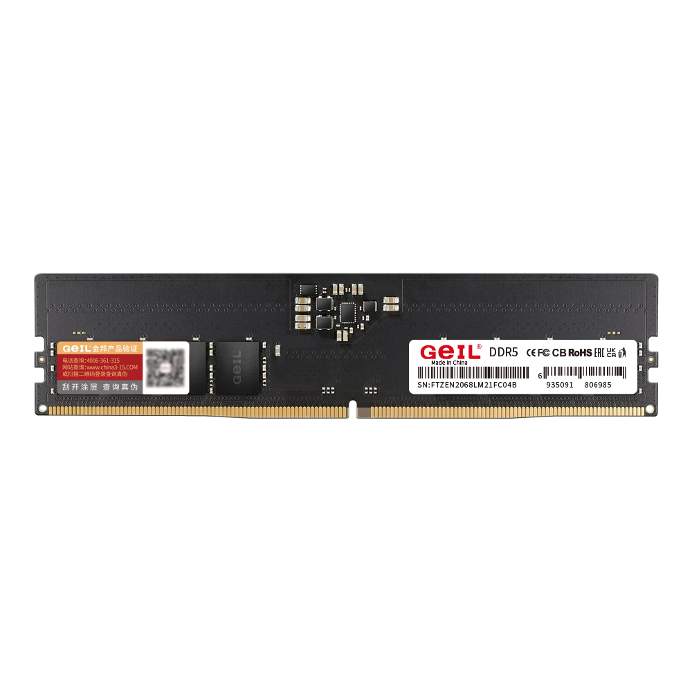 GEIL, Jinbang, 16GB DDR5-4800, Desktop Computer Memory Module, Millennium Series, Low Voltage, Brand Computer Expansion Storage Bar