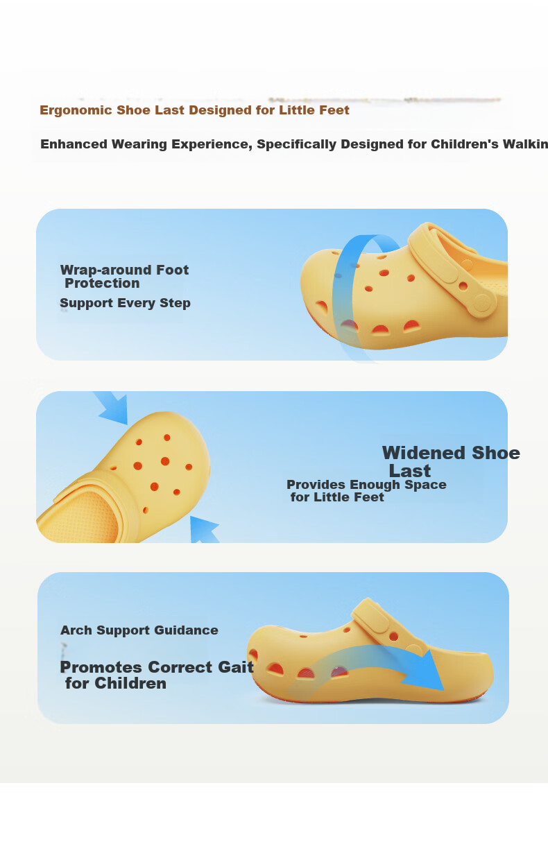 KENROLL Kids Unisex Casual Home Hole Shoes Big Kids Four-Season Non-Slip Sandals Popcorn Yellow Size 29-30 2