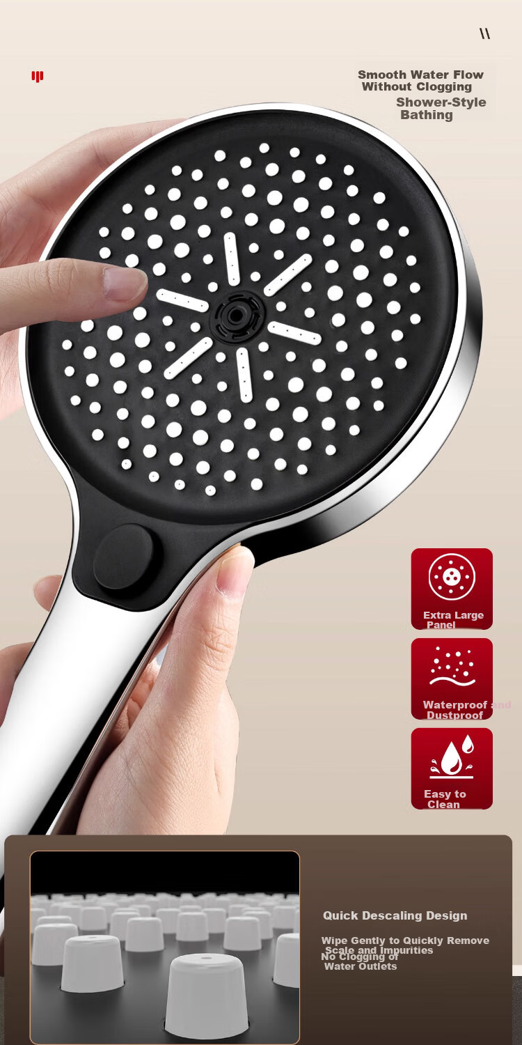 Del 28-Year Brand High-Pressure Shower Head Bathroom Rainfall Shower Set 6