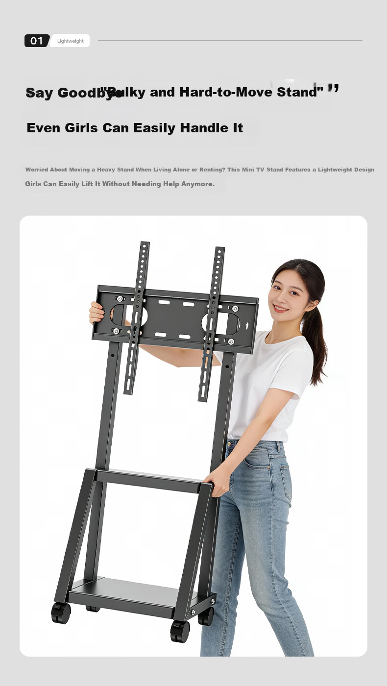 Behind Hero 32-50 Inch Monitor Mall TV Mobile Stand Dual-Use Home and Commercial TV Cart TV Rack 1