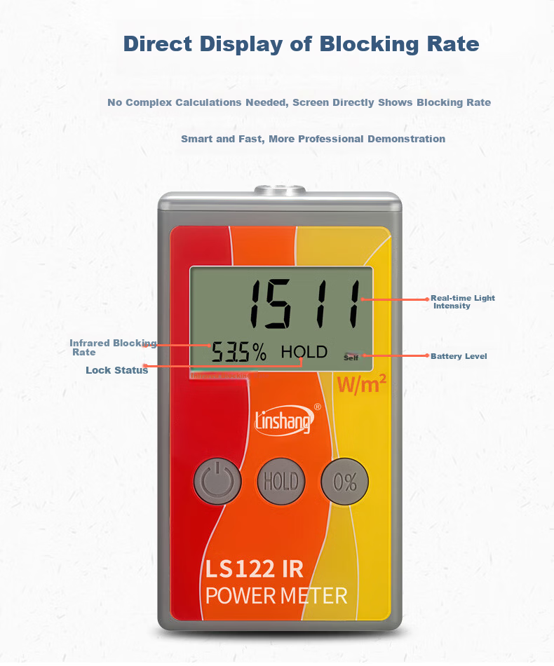 Linshang LS123 UV Power Meter Solar Film Sunscreen Clothing UV Blocking Effect Tester Radiometer 6