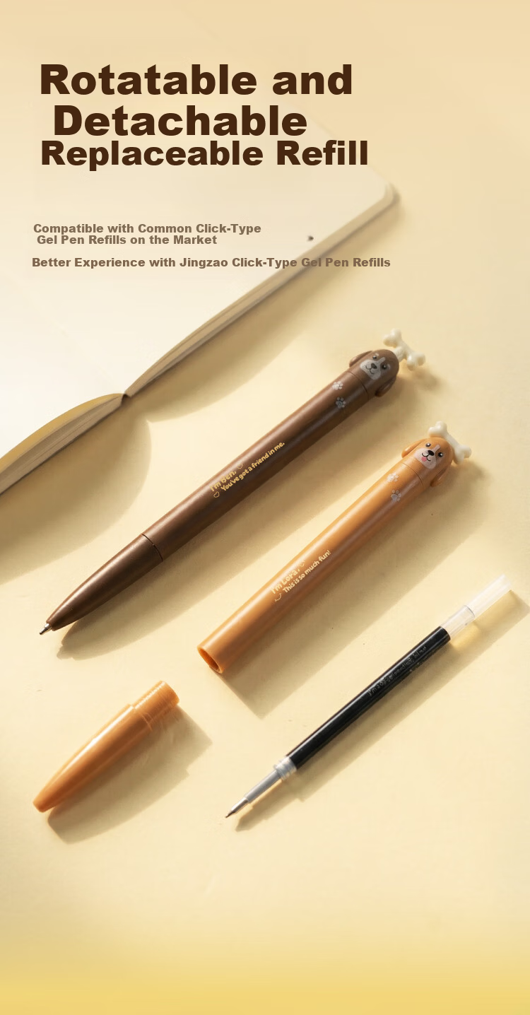JD Jingdong Jingzao Wangwang Academy 6-Pack 0.5mm Black Bullet Tip Gel Pens Quick-Dry Exam Writing Pens Retractable Imported Ink 700m Writing Length JD1077 5