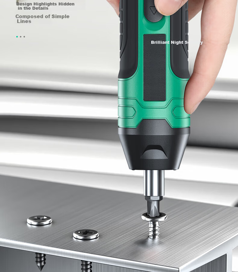 GREENER Universal Household 4-Speed Adjustable Electric Screwdriver Set Small Rechargeable Lithium Drill Driver 19
