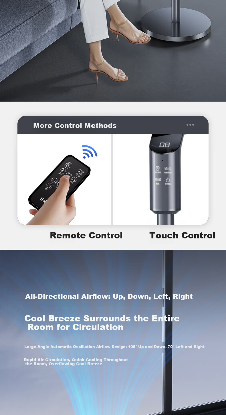 Haier Electric Fan Home Air Circulation Fan Fully Automatic Oscillating Floor Fan Quiet Aromatherapy Mosquito Repellent High Airflow Table and Desktop Small Fan HFX-Y2365AD 5