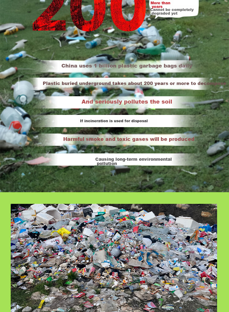 Lide Biodegradable Flat Large Garbage Bags Large Size Sanitation Commercial Household Kitchen Extra Thick 4-Layer 60x80cm 50pcs 2