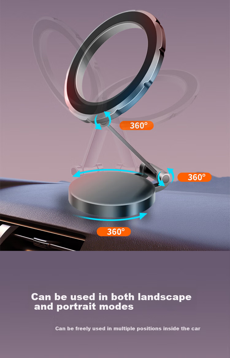 Feimao Leg Magsafe Magnetic Car Mount 360-Degree Rotatable Air Vent Zinc Alloy Magnetic Holder 8