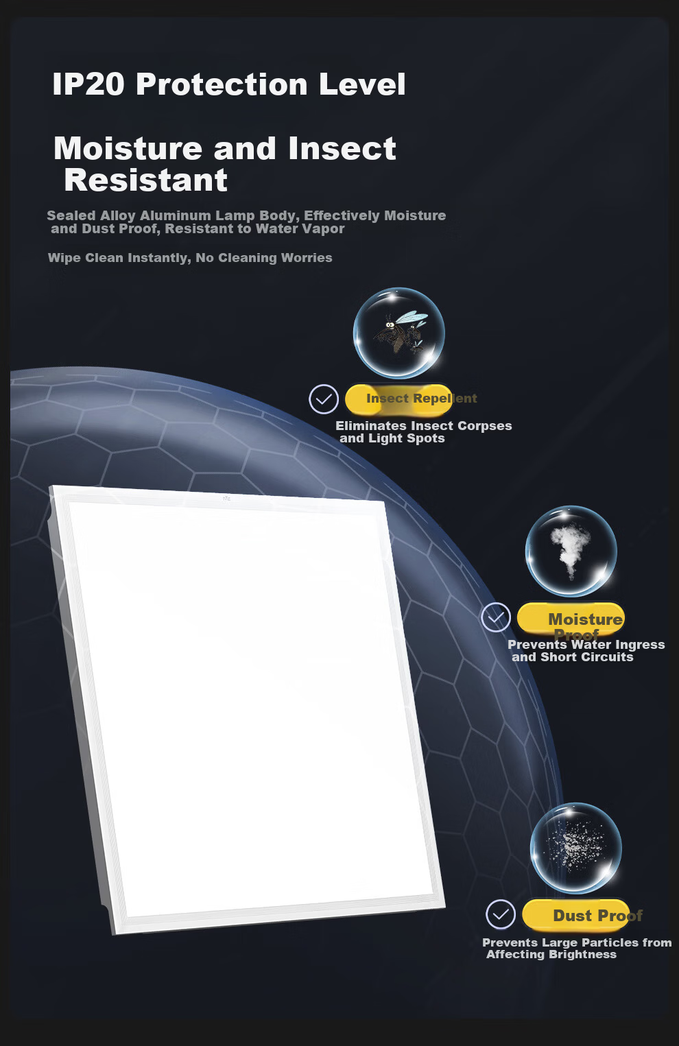 NVC Kitchen Light Aluminum Buckle Plate Integrated Ceiling High Power Office Commercial Project 600x600 LED Panel Light 50W 9