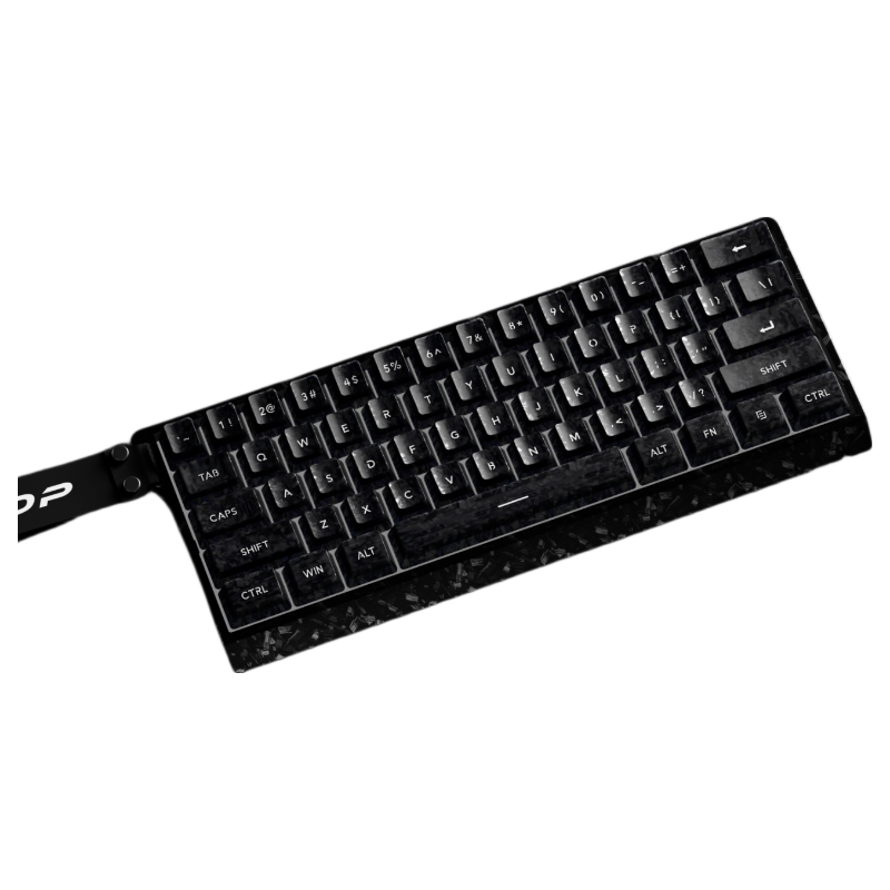 EWEADN F61 Wired Keyboard RGB Lighting Silent Office Mechanical Feel Slim Gaming Portable 61-Key Membrane Keyboard for PC Laptop Tablet iPad Carbon Black
