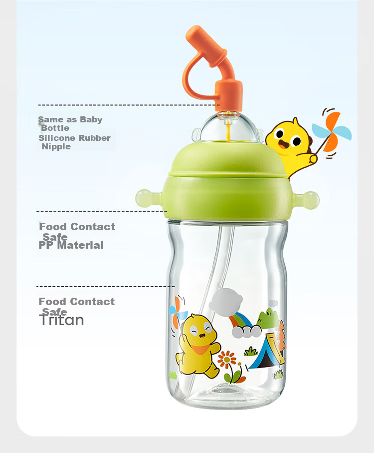 Babycare Children's Straw Cup Toddler Kindergarten Anti-Drop Portable Water Bottle 500ml School Use 2 Years+ 7