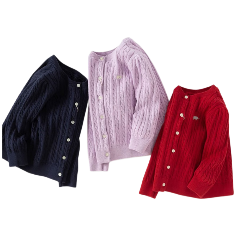 DAVE & BELLA Girls' Sweater Cardigan Spring Knit Jacket Toddler Base Layer Top