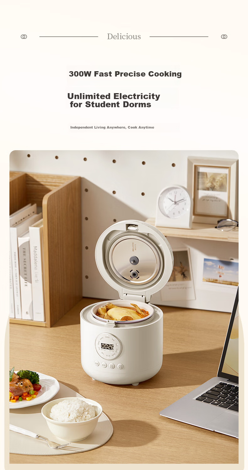DAEWOO Mini Rice Cooker 1.2L Smart Small Electric Rice Cooker for 1-2 People Multifunctional Low Sugar Micro Pressure FB23DT Purple 11