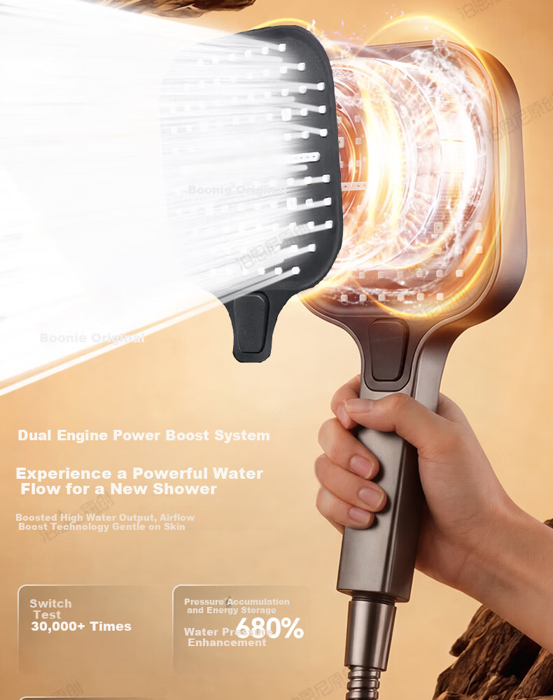 BOONEN High-Pressure Shower Head Home Bathroom Shower Faucet Pressurized Large Water Flow Rainfall Showerhead 11