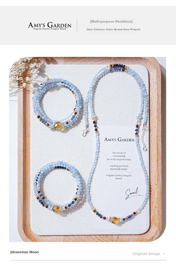 AMY’S GARDEN Natural Aquamarine Necklace Women Yellow Citrine Bracelet Jewelry Price Guarantee 618 Birthday Gift for Girlfriend 6
